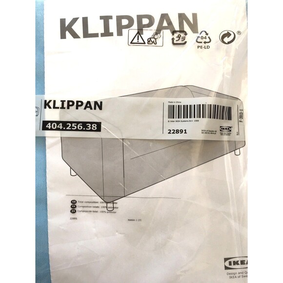 IKEA Klippan 2-Seat Sofa COVER Vissle Light Blue Sky Loveseat Slipcover NEW - Picture 2 of 4